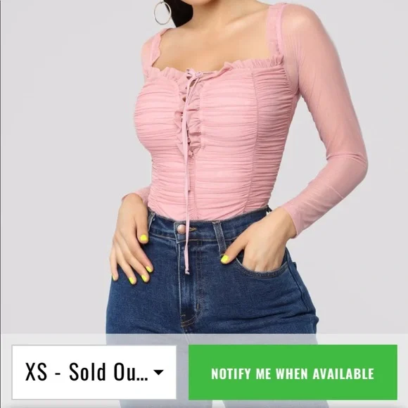 Mauve Maura Mesh Bodysuit NWOT - Picture 4 of 6